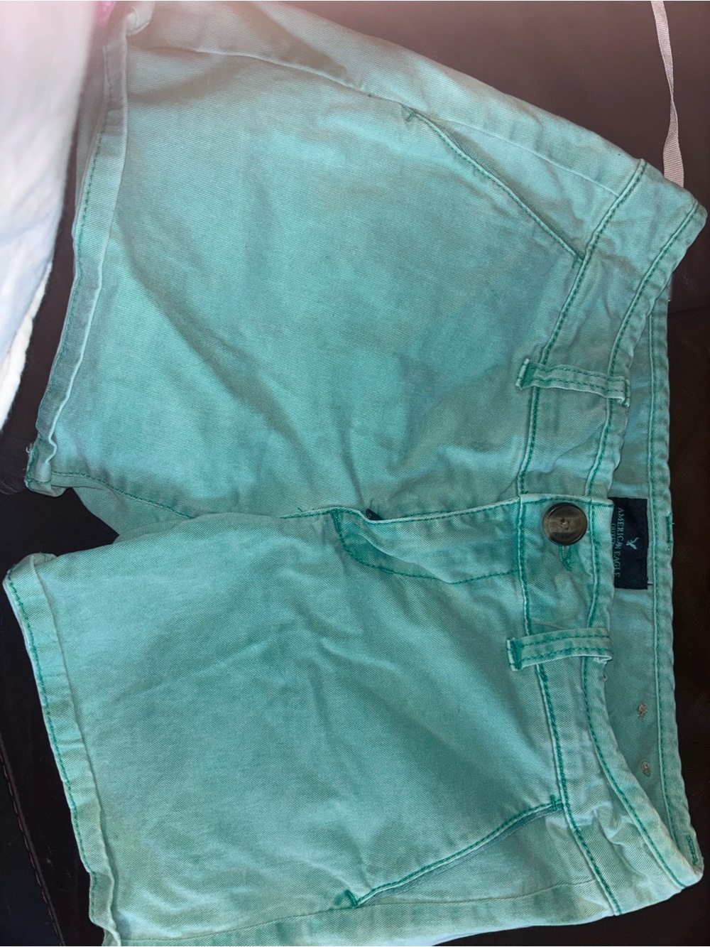 American Eagle Mint Green Casual Cotton Shorts